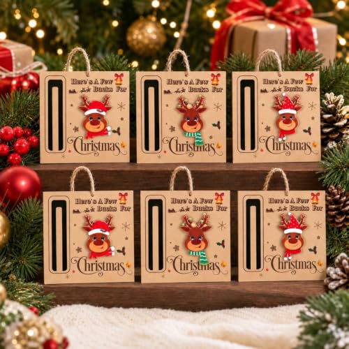 Dansydaisy 12 Pcs Christmas Elk Money Holder Ornaments Chic Style – Rustic Wallet Gifts