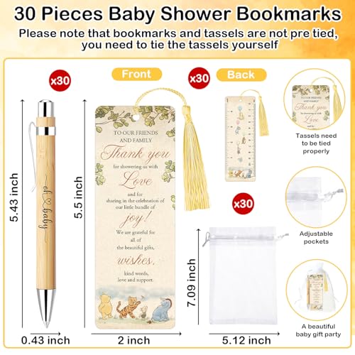 90-Piece Baby Shower Favor Set: 30 Pens, 30 Bookmarks, and 30 Gift Bags