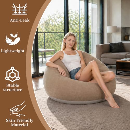 2-Pack Inflatable Outdoor Couch with Pump - Portable Camping Bean Bag Chair