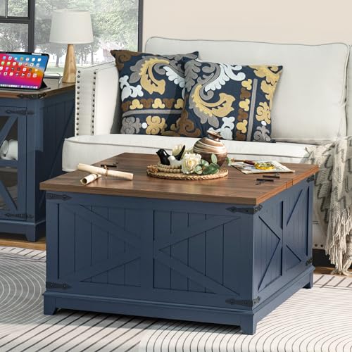3-Piece Farmhouse Coffee Table and Nightstand Set with Hidden Storage
