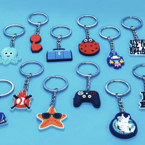 Bulk Keychain Assortment - 100/200 Piece Random Variety Pack for Party Favors