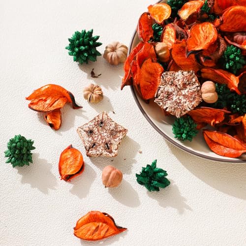 Scented Fall Potpourri with Dried Flowers and Oranges Bowl Filler