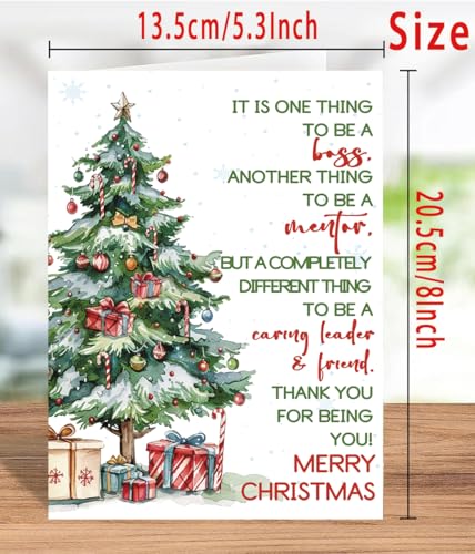 Abeletree AT-383 Christmas Card for Boss Thank You Holiday Greeting Card