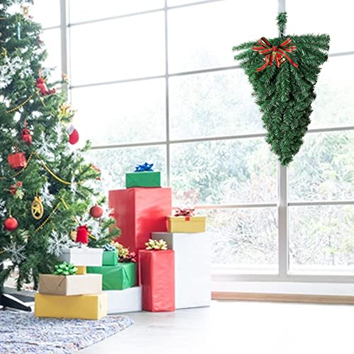 18-inch Artificial Christmas Teardrop Swag, Faux Pine Needle Door Decor