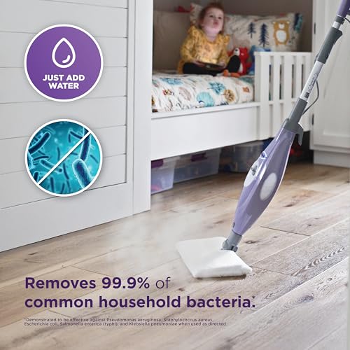 Shark Steam Pocket Mop S3501 with Washable Microfiber Pads, Purple