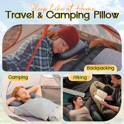 Memory Foam Travel Pillow for Camping & Airplane - 15.5 x 12 Inch