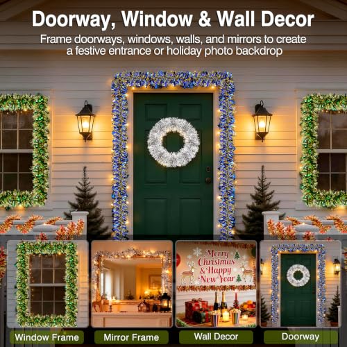 39 FT Silver Tinsel Garland for Christmas Decorations & Holiday Parties