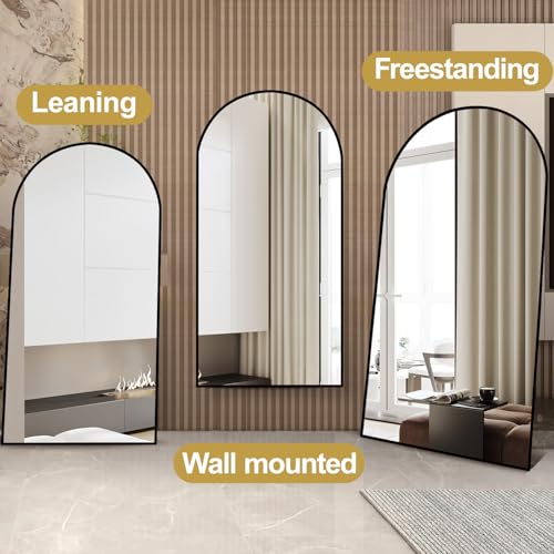 Arched Full Length Floor Mirror, 76" x 34" Shatterproof Body Mirror