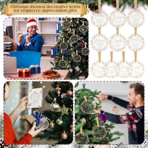 30 Sets Christian Christmas Ornaments Bulk Bible Verse Blessing Decorations