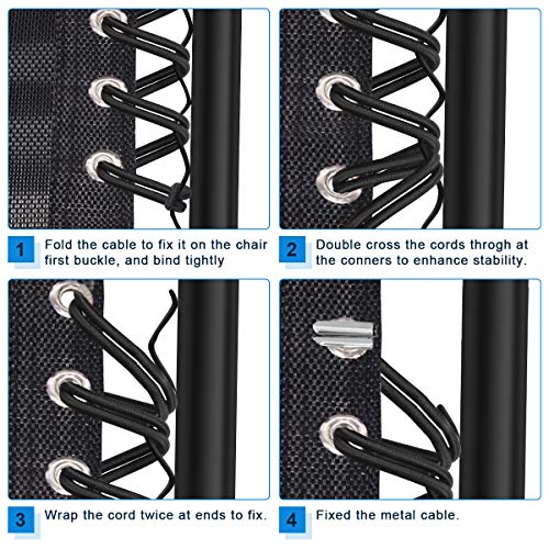 Universal Zero Gravity Chair Replacement Cords - 4 Pack Elastic Repair Laces