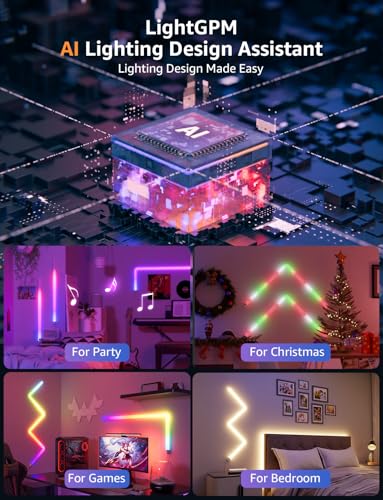 Lepro WL1 AI Smart RGB Wall Lights 6+2 | Voice Control, Wi‑Fi/Bluetooth, LightBeats Music Sync