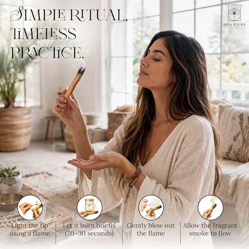 Organic Palo Santo Sticks for Smudging - 6-Pack High Resin Holy Wood