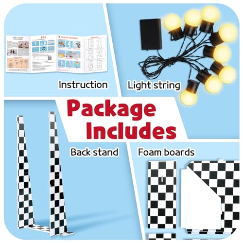 3ft Large Light Up Number 2 Marquee Sign for Race Car Birthday Party
