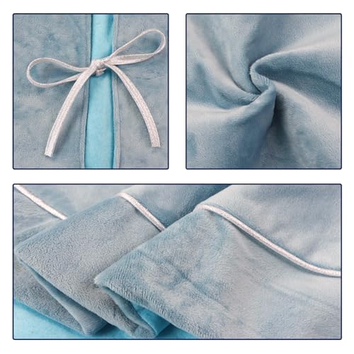 Blue and Silver Velvet Christmas Tree Skirt 36 Inch Luxury Holiday Decor
