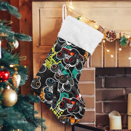 JHKKU Monster Trucks Christmas Stockings 17.7" - 1 Pack, DIY Holiday Decor