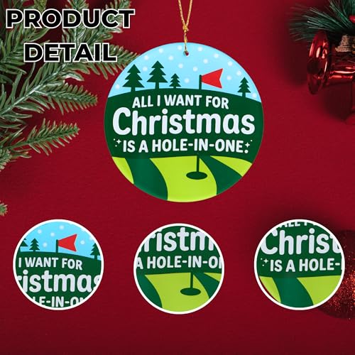 SOLMAY Golf Christmas Ornament — Hole-in-One Quote Variation