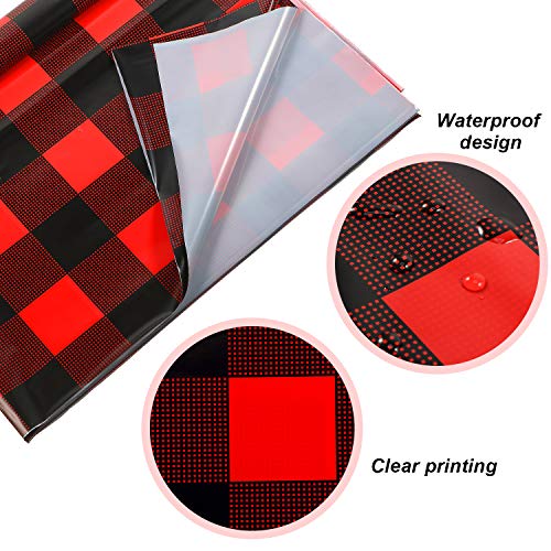 Boao 3-Pack Red & Black Buffalo Plaid Tablecloths 51x71 inch Holiday & Party Decor