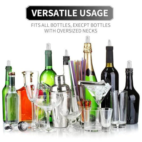 eispap 5PCS Clear Plastic Oil Bottle Pourers with Dust Caps - Professional Bar & Kitchen Use