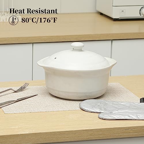 Beige Woven Vinyl Placemats Set of 4 - Non-Slip Heat-Resistant Table Mats