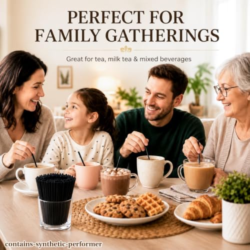 MAQIHAN 1000PCS Coffee Stir Sticks - Black Disposable Plastic Bar Utensils