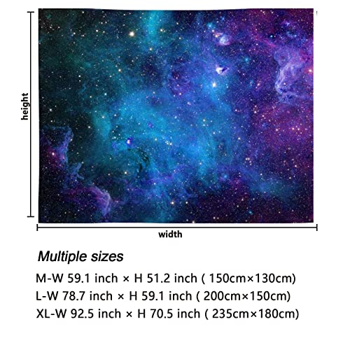 Galaxy Wall Tapestry - Blue Starry Sky & Space Nebula Backdrop