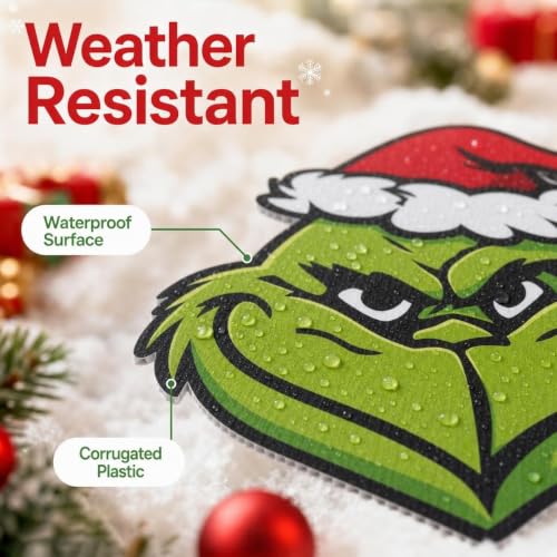 Charmluvee Green Monster Christmas Tree Topper Set - Premium Indoor/Outdoor Decoration