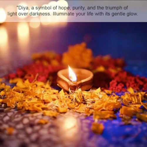 Handmade Terracotta Clay Diyas with Cotton Wicks (24 Pcs) - Diwali Pooja Lamps