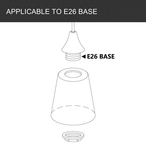 MIAOMEIO Fixture Replacement Clear Glass Shade, E26 Base with 1-5/8" Fitter, 6-Pack Cone Replacement Shades for Pendant Light, Wall Sconce, Vanity Light, Table Lamp