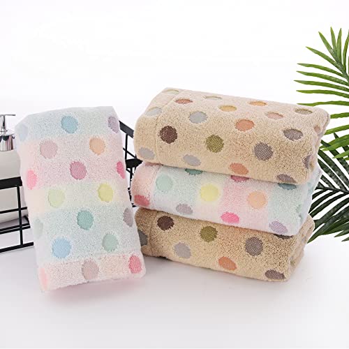 Soft Cotton Hand Towels - 2-Piece Set, Absorbent Polka Dot Bathroom Towels