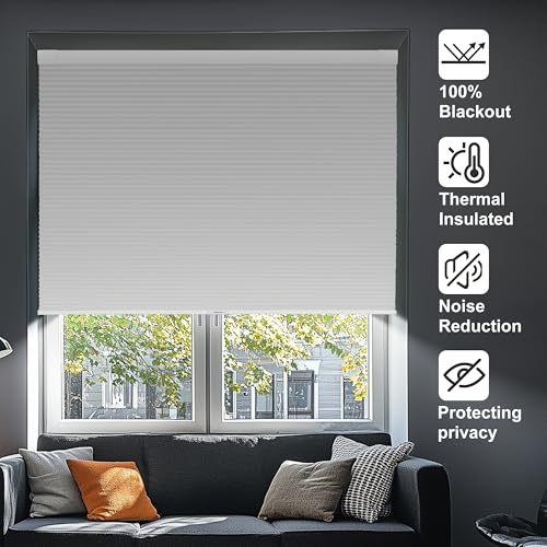 No Drill Blackout Cellular Shades - Custom Size Honeycomb Blinds