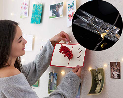 LECLSTAR Photo Clip String Lights 17Ft 50 LED Battery Operated Fairy Lights