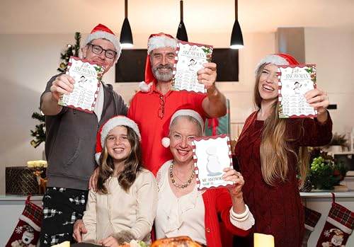 URMISU Roll a Snowman Christmas Party Game – 25 Card Dice Roll Family & Classroom Fun