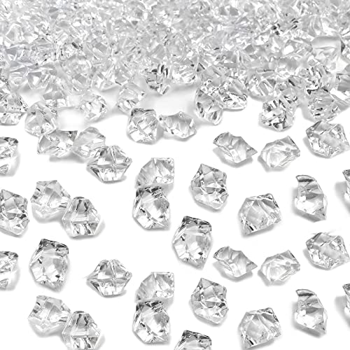 1000 Pcs Clear Acrylic Fake Ice Cubes for Vase Fillers & Table Scatter