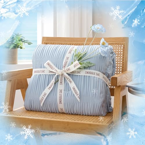 Cooling Comforter Queen Size – Q-Max 0.43 Striped Blanket for Hot Sleepers