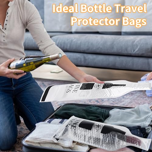 Reusable Wine Bottle Protector Bags for Travel - Leakproof Sleeves (3 Pack)