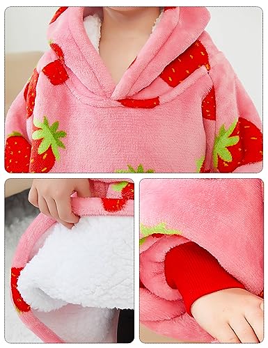 Kids Wearable Blanket Hoodie, Oversized Sherpa Sweatshirt for Toddlers 2-6