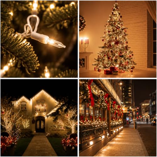 Tupkee 100 Clear Twinkle Lights, 20.5 ft, White Wire, End-to-End 5 Sets