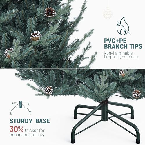 6ft Pre-Lit Artificial Blue Spruce Christmas Tree with Remote & 11 Light Modes
