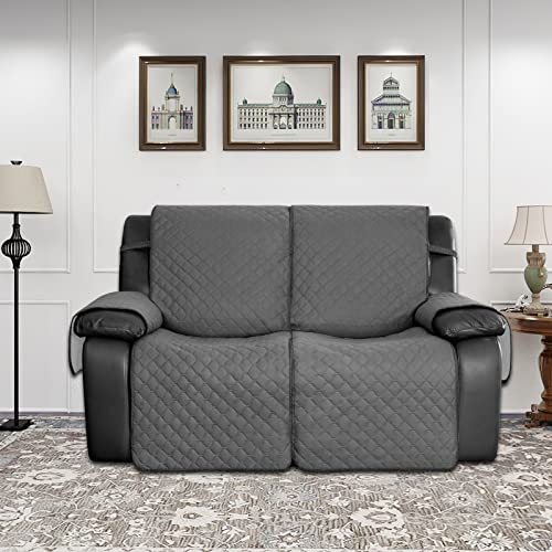 Waterproof Recliner Loveseat Sofa Cover with Pocket - Gray/Light Gray