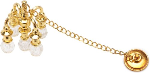 Chrystaline Dollhouse Miniature Chandelier by [Brand Name] - 1:12 Scale Luxury 5-Head Pendant Light | Golden Finish