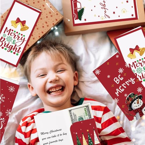 Christmas Money Gift Cards with Envelopes - 30 Pack for Holiday Gifts