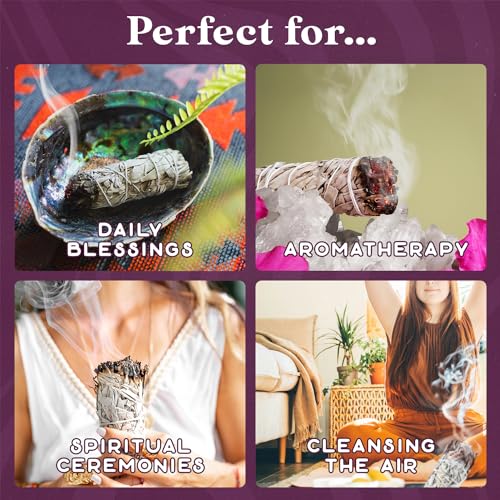 4-Inch California White Sage Smudge Sticks for Cleansing - 3 Pack