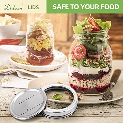 Regular Mouth Canning Lids and Rings (24 Pack) - Airtight Mason Jar Lids