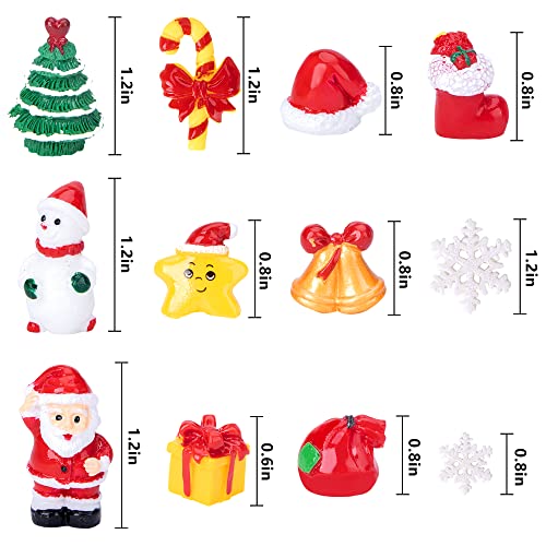 37-Piece Miniature Resin Christmas Figurines for DIY Holiday Decor