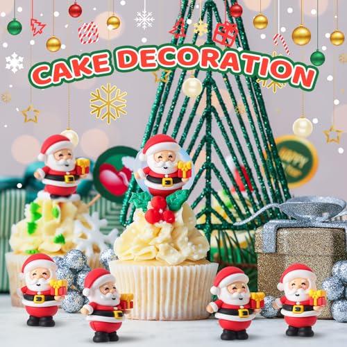 Chunful 200 Pcs Mini Santa Figurines with Gift Box - Christmas Decorations
