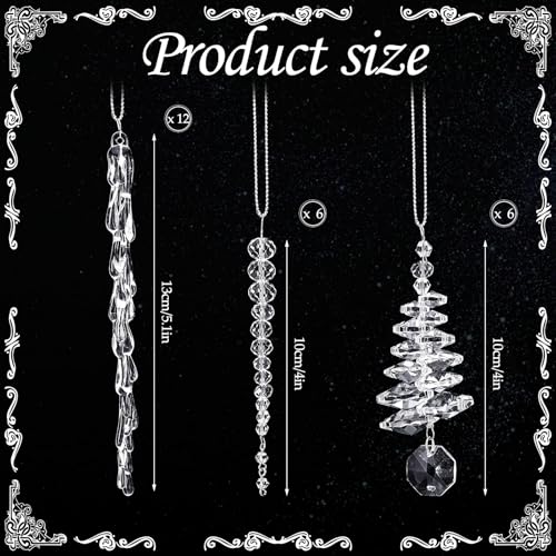 Soulchen 24 Pcs Crystal Icicle Christmas Ornaments - 3 Styles for Tree Hanging Decor (Variant: 24)