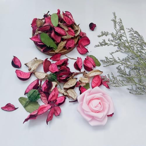 Natural Rose Potpourri Sachets - 10oz Fragrant Dried Flower Vase Filler