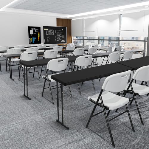 4 Ft Narrow Folding Table, Portable HDPE Slim Desk for Home and Office