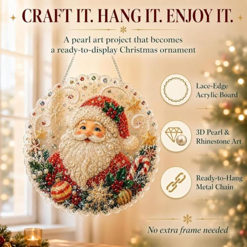UHONEY Christmas Pearl Diamond Painting Suncatcher Kit Model B - DIY Festive Window Decor