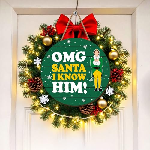 12x12 Inch Christmas Wreath Wall Decor for Holiday Home Decoration